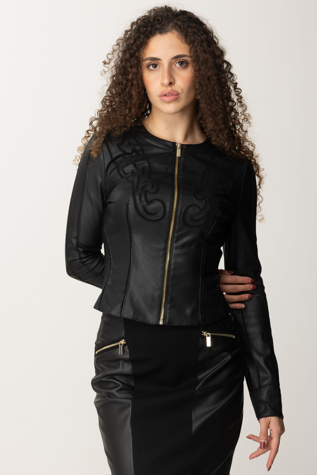 Leather Jacket with Embroidery Melinda