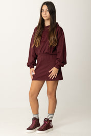 Hoodie Dress with Crest Embroidery