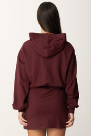 Hoodie Dress with Crest Embroidery