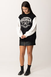 Bluza oversize z nadrukiem logo w stylu college'u