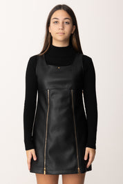 Eco-leather dress with zip