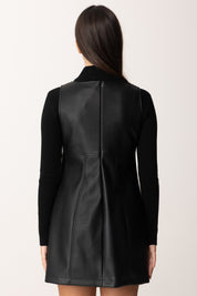 Eco-leather dress with zip