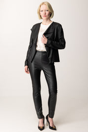 Anny Faux Leather Jacket with Inserts