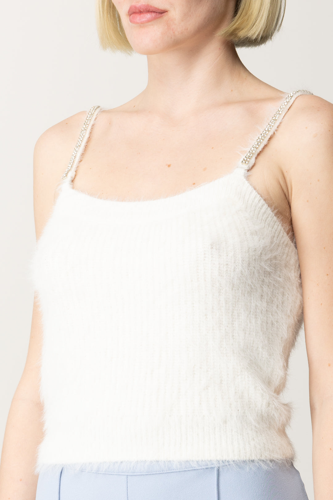 Top Crop Keyla con Tirantes de Strass