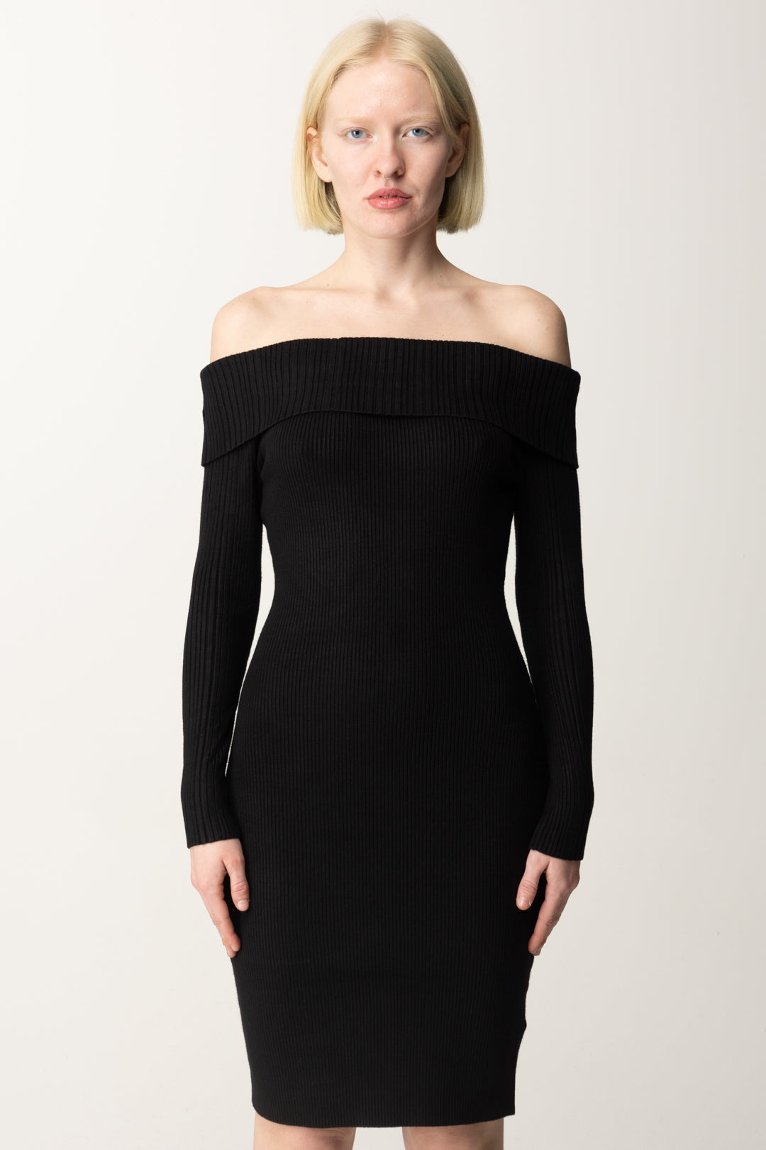 Robe Bodycon En Maille Off-shoulder