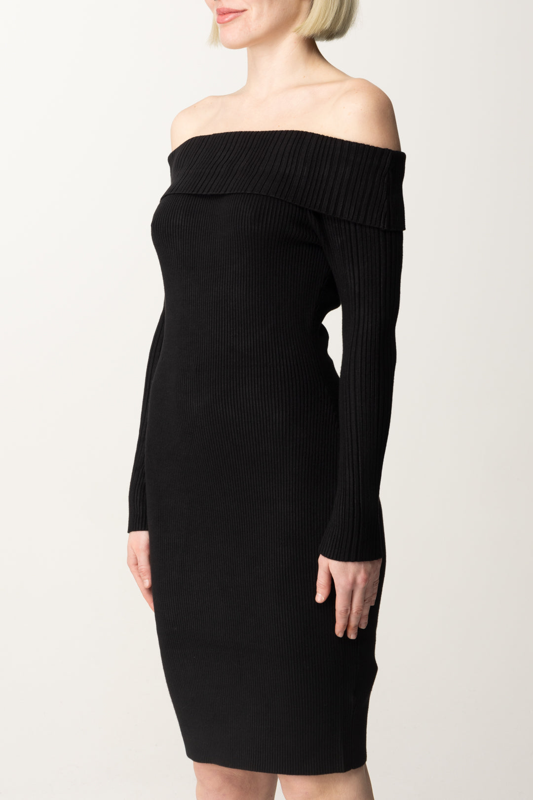 Robe Bodycon En Maille Off-shoulder