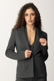 Hayden Jacket In Pinstripe Fabric