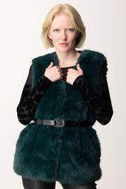 Chloe Fur Vest with Belt