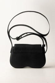 Compact Shoulder Bag with Metallic Logo