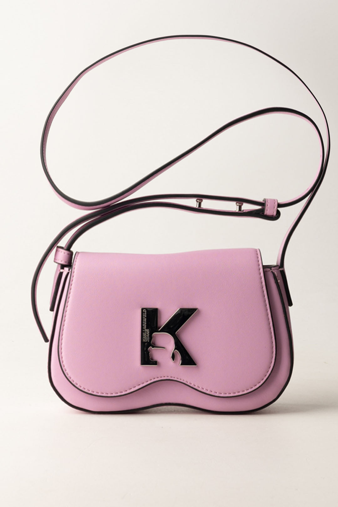 Compact Shoulder Bag with Metallic Logo