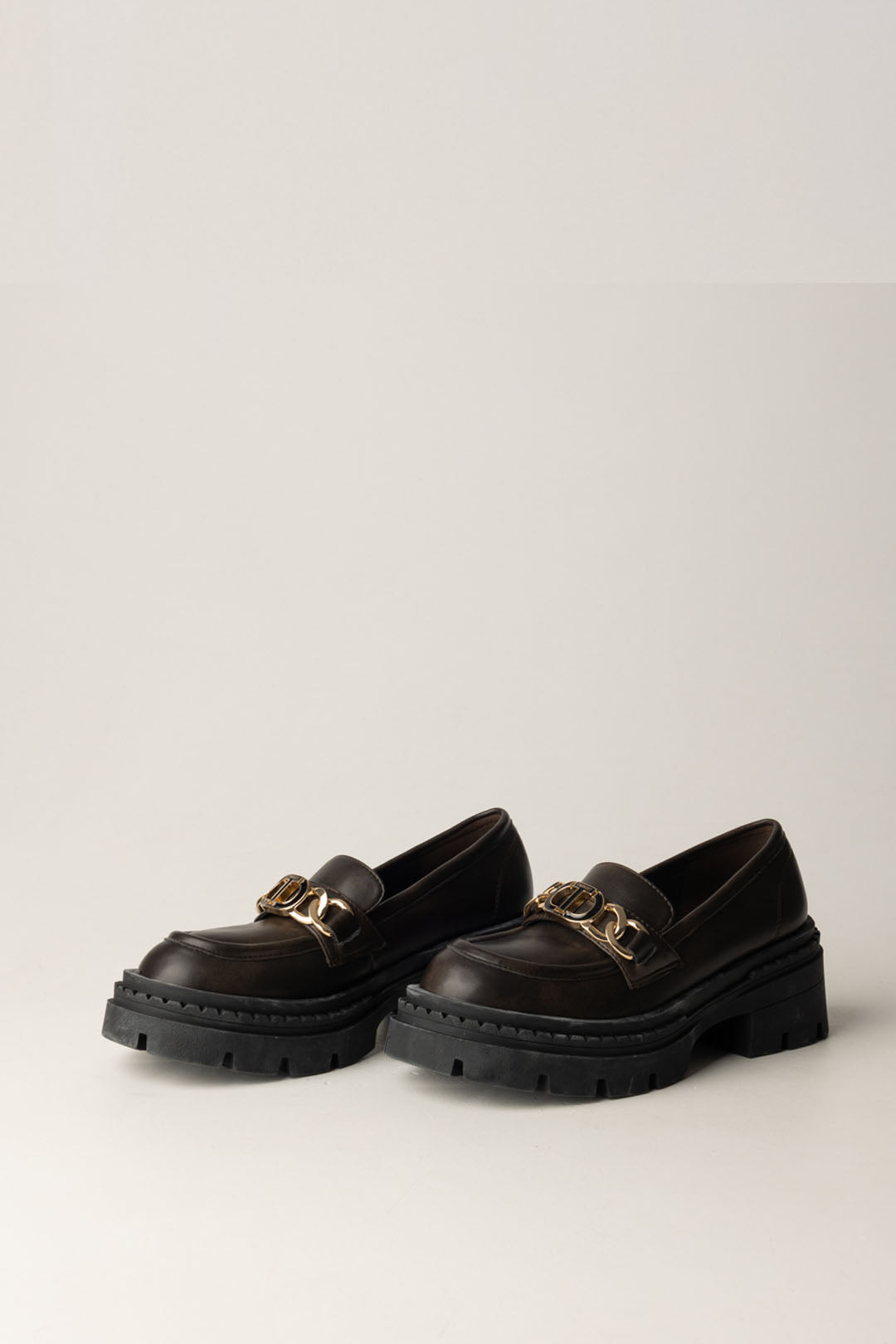 Platform Moccasins with Logo Detail