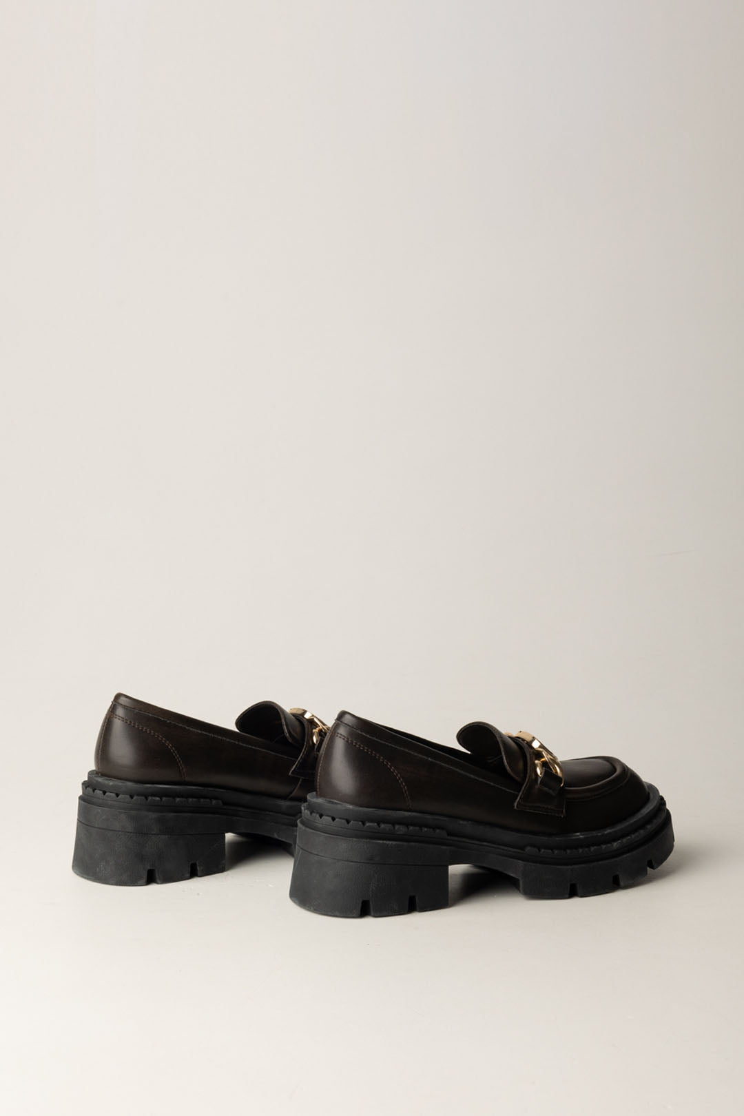 Platform Moccasins with Logo Detail