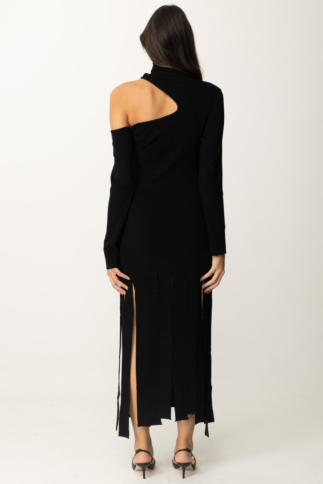 Long Dress with Cut-out and Fringes