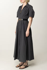 Robe Longue à Volants avec Ceinture