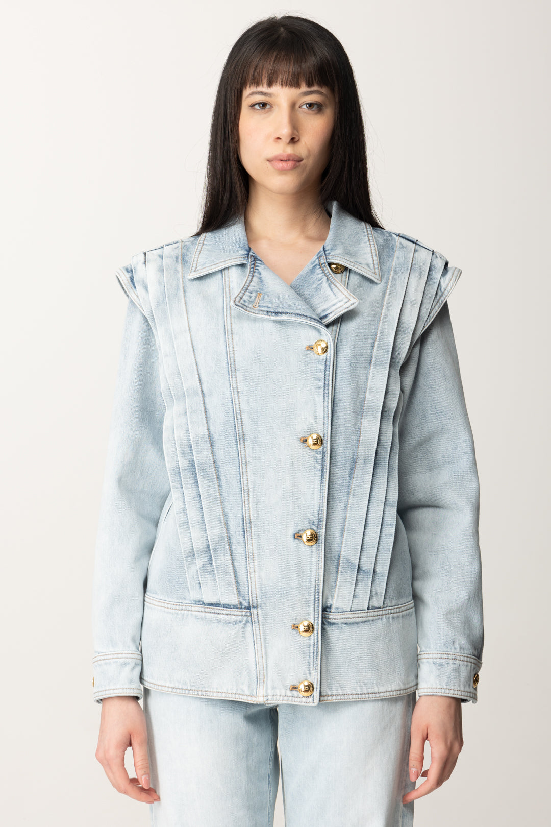 Jean Jacket with Winged Shoulders