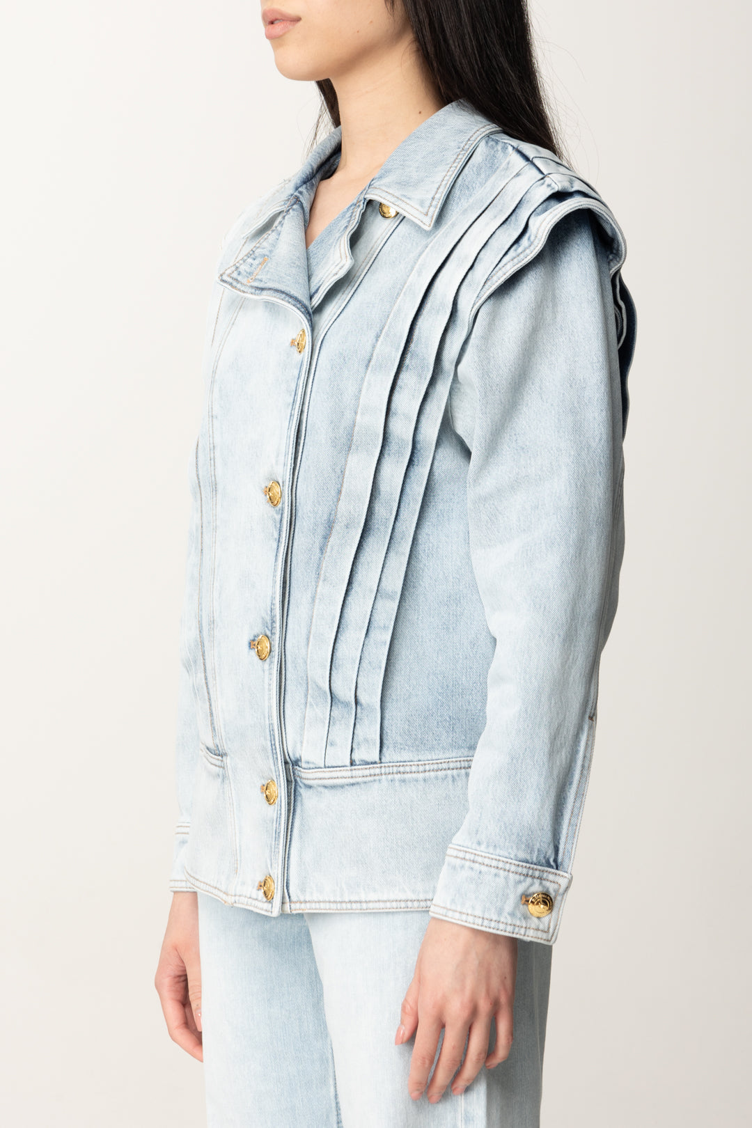 Jean Jacket with Winged Shoulders