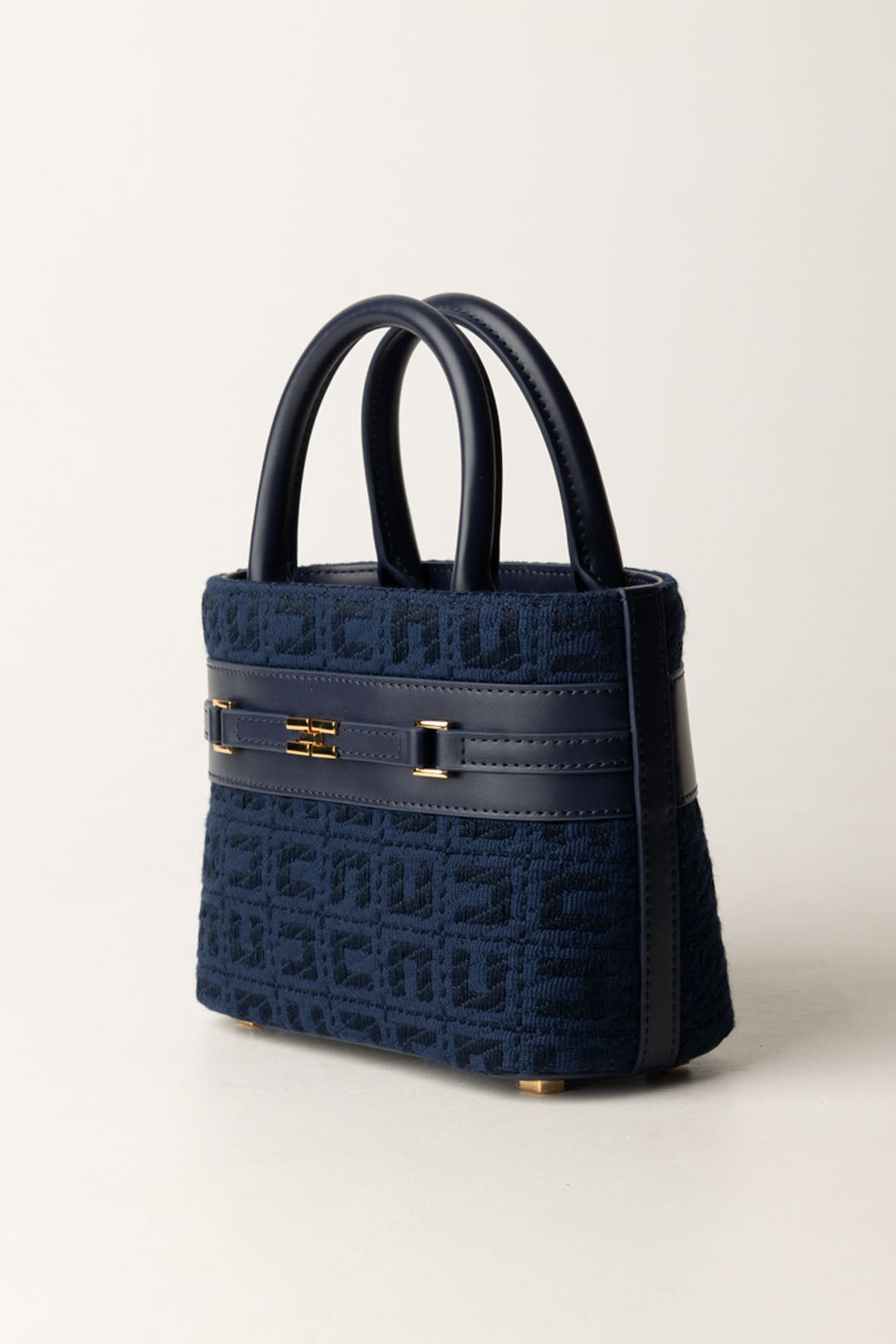 Shopper Piccola In Tessuto Jacquard con Morsetto