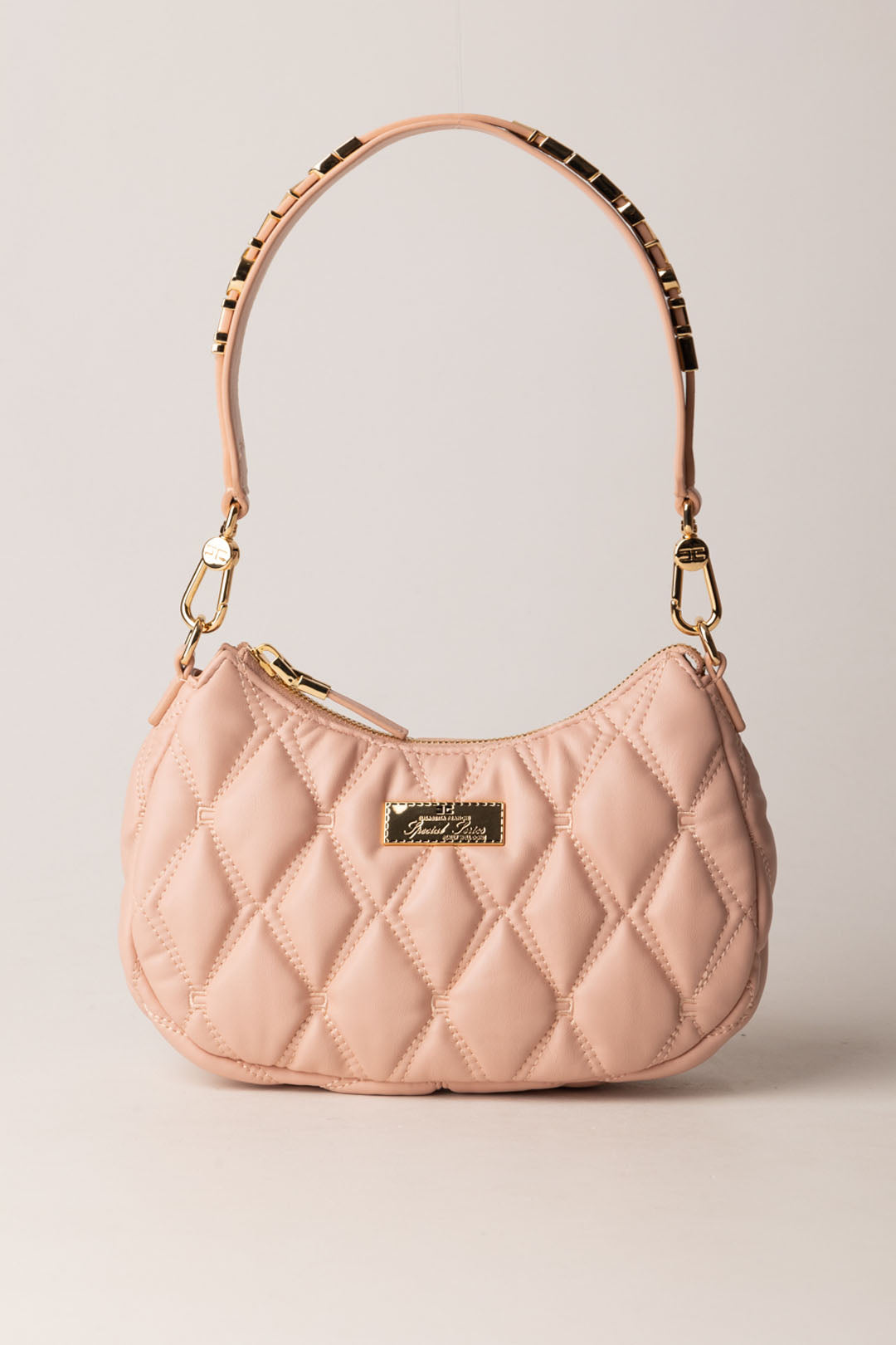 Borsa Hobo In Tessuto Embossed con Lettering