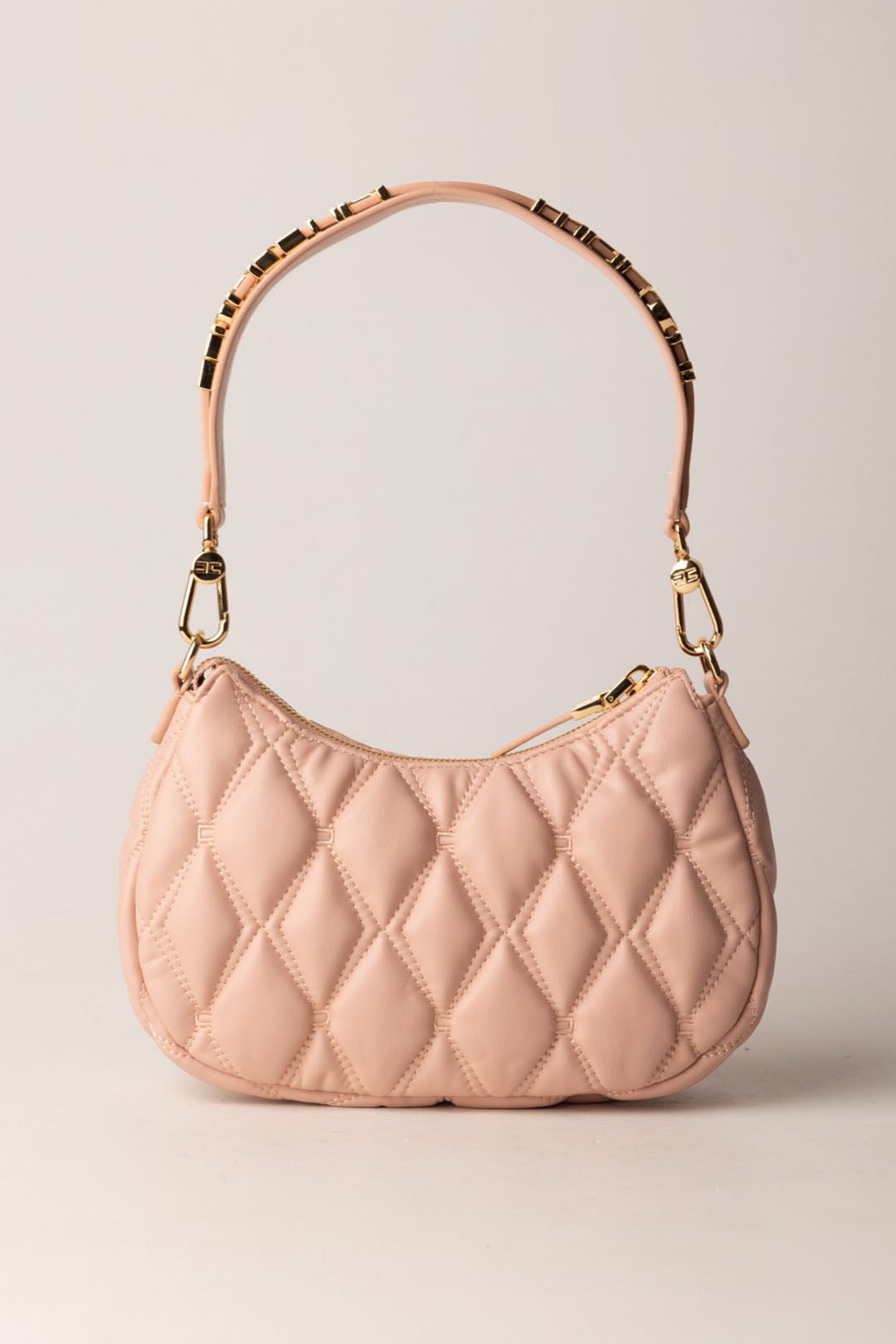 Borsa Hobo In Tessuto Embossed con Lettering