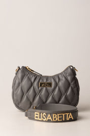 Borsa Hobo In Tessuto Embossed con Lettering