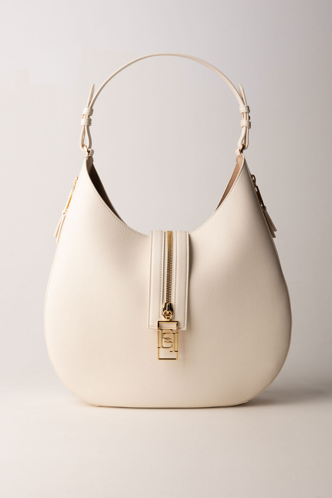 Large Leather Hobo Bag with Zip