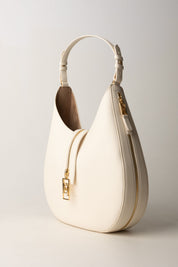 Large Leather Hobo Bag with Zip