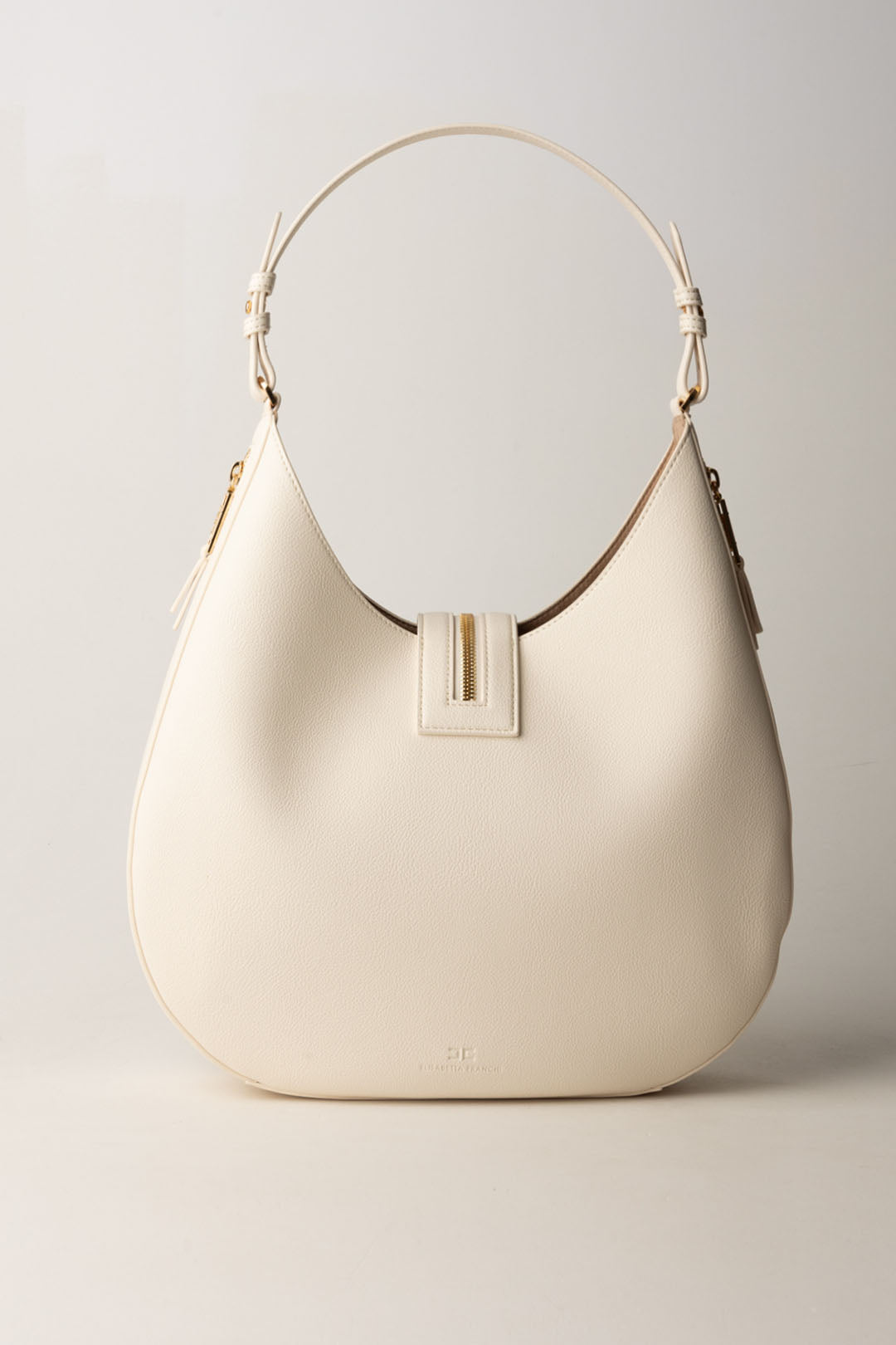 Large Leather Hobo Bag with Zip