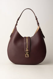 Large Leather Hobo Bag with Zip