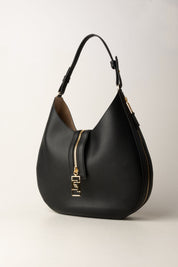 Large Leather Hobo Bag with Zip