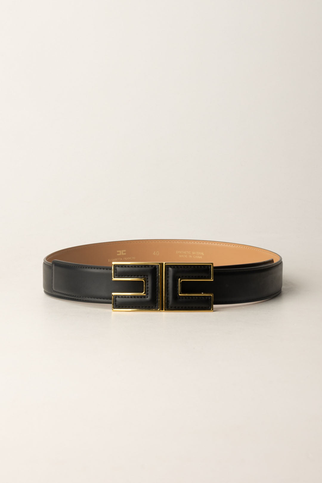 Ceinture fine en similicuir avec logo