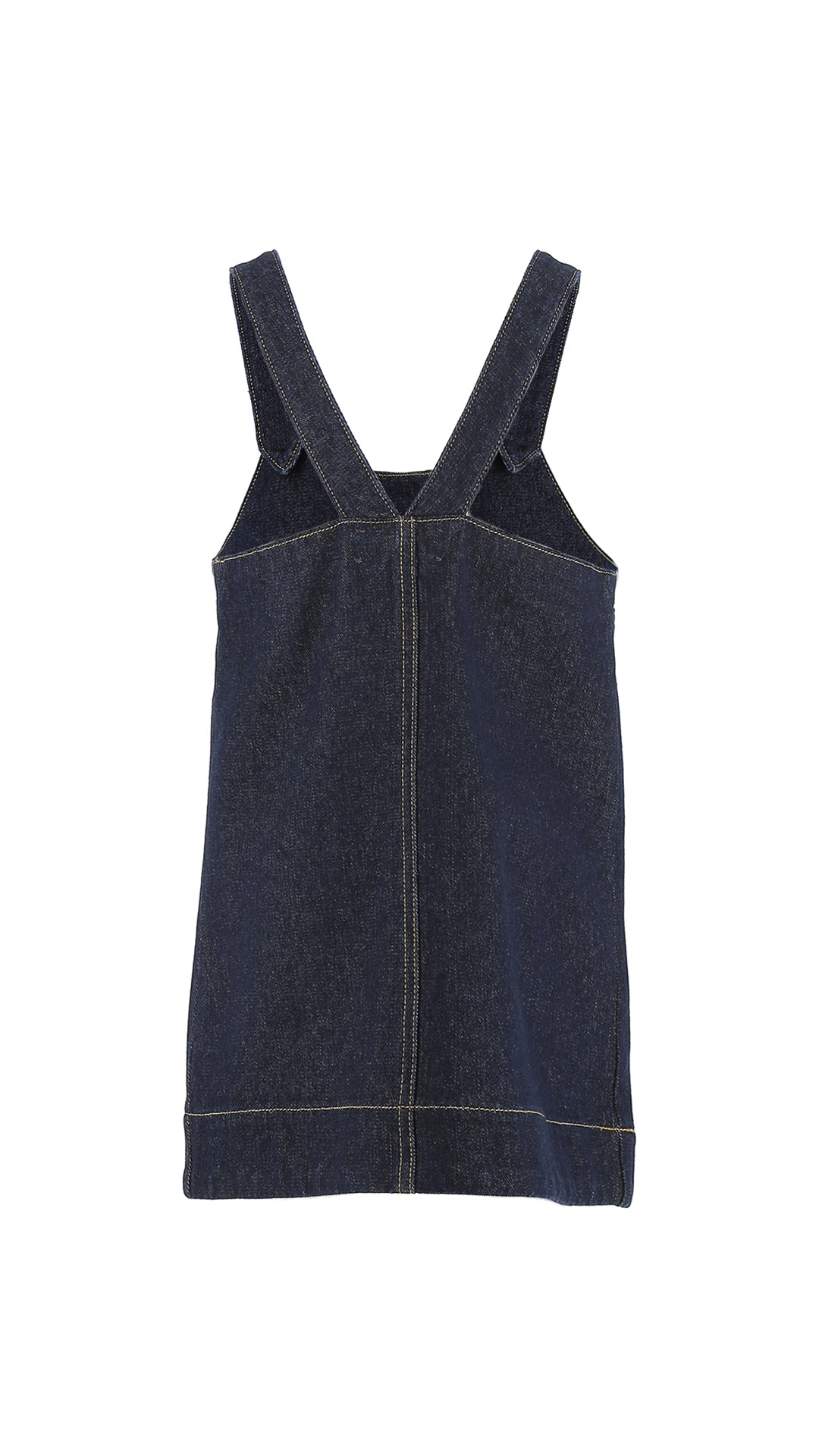 Denim Overalls with Faux Leather Pockets