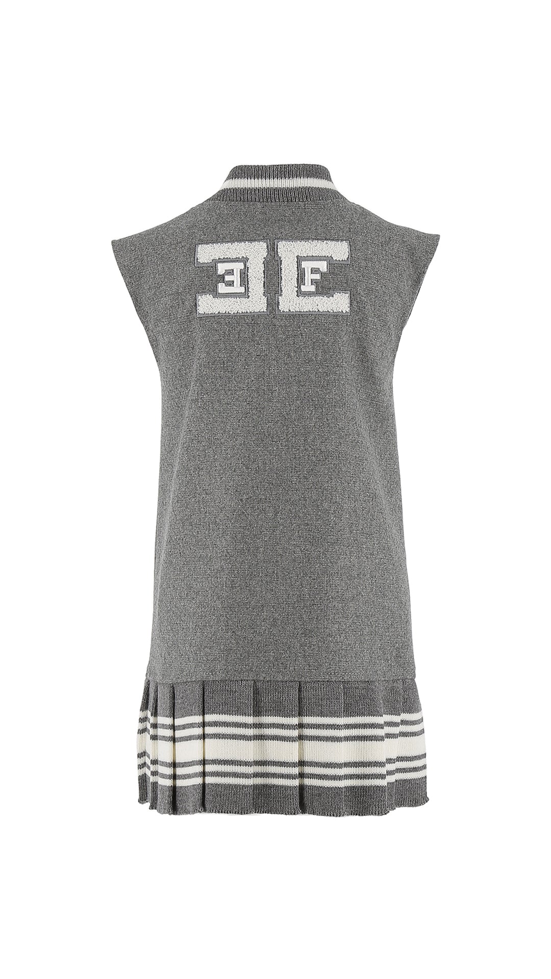 College Style Wool Smock With Pleats