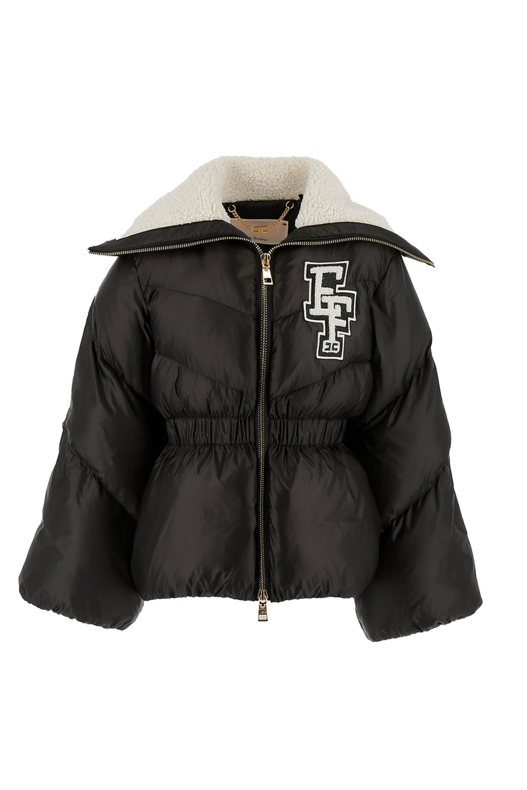 Chevron Down Jacket with Logo Patch