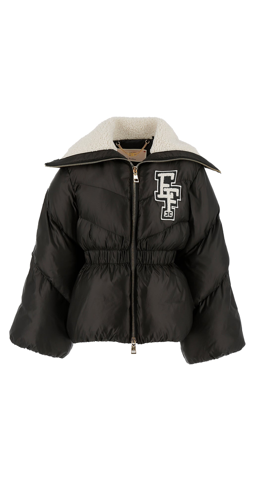 Chevron Down Jacket with Logo Patch