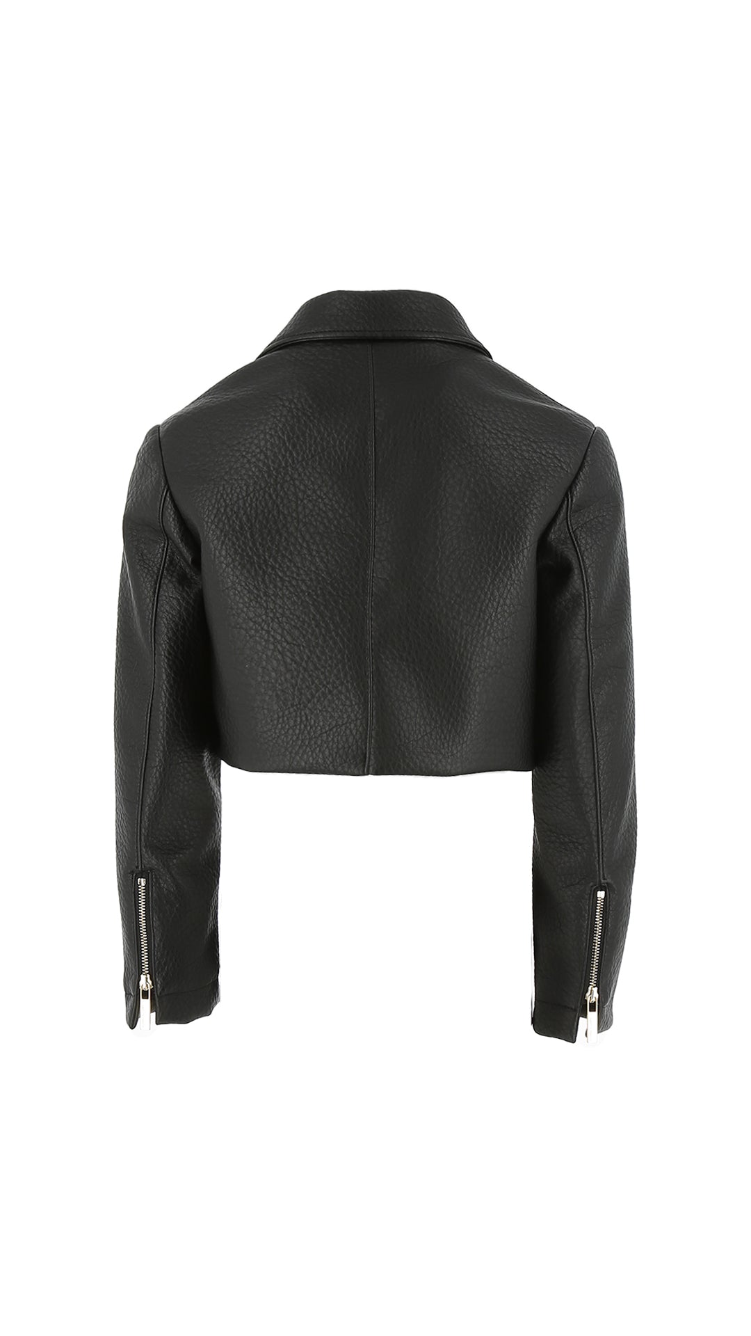 Eco-leather crop jacket