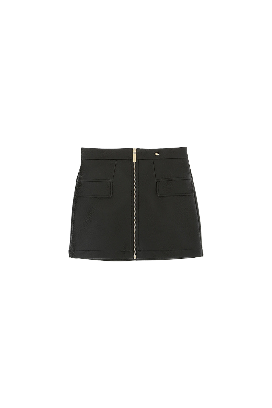 Full Zip Mini Skirt In Eco Leather