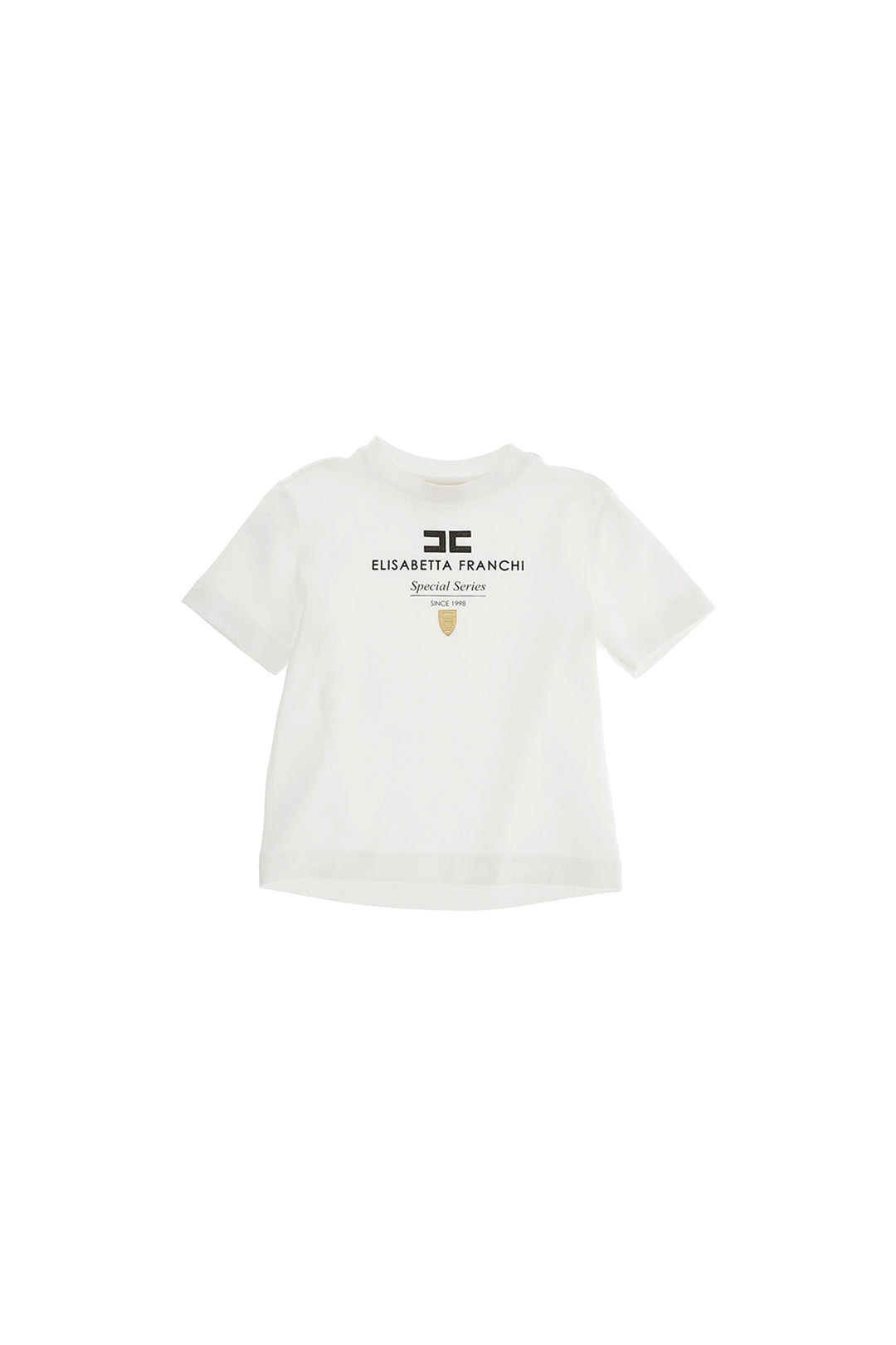 T-shirt Stampa Logo e Placchetta Gold