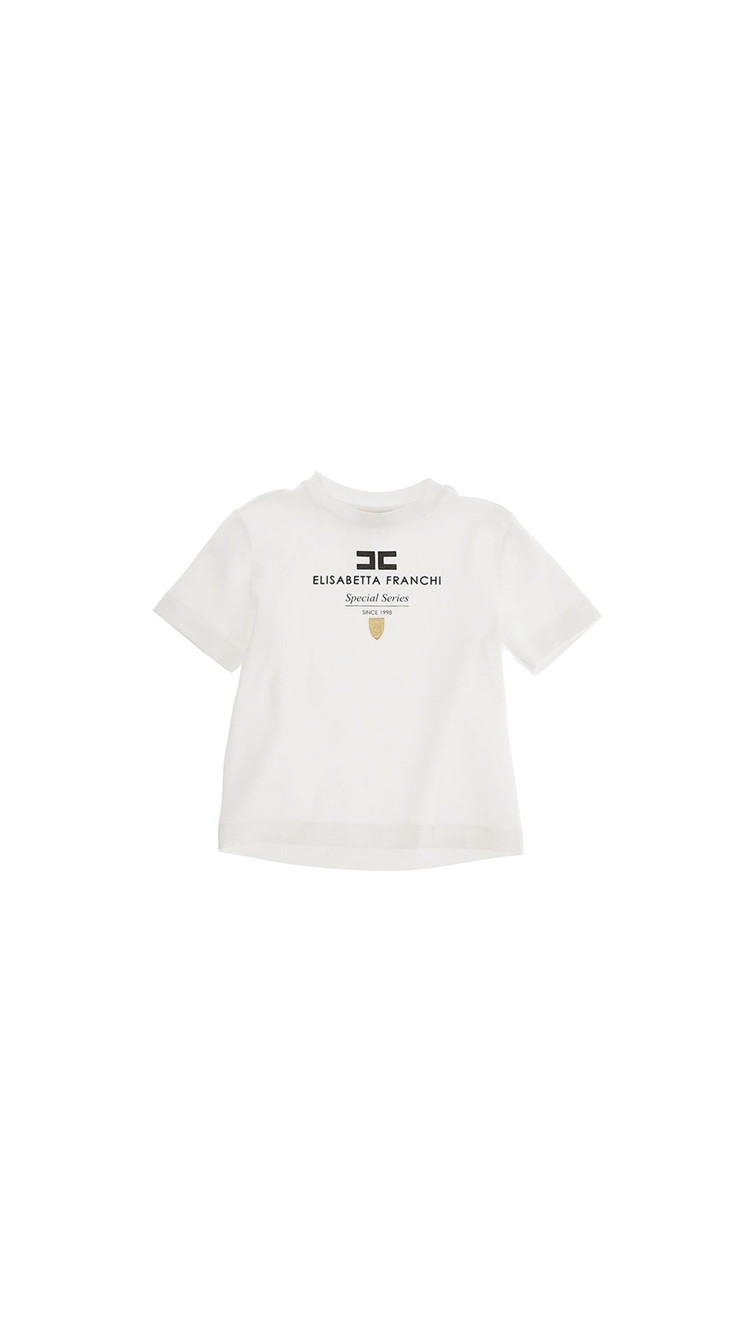 T-shirt Stampa Logo e Placchetta Gold