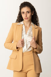 Veste à simple boutonnage en crêpe stretch