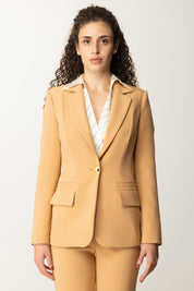 Veste à simple boutonnage en crêpe stretch