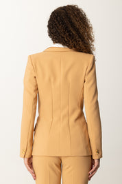 Veste à simple boutonnage en crêpe stretch