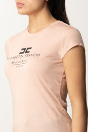 T-shirt In Jersey Modal con Stampa Logo