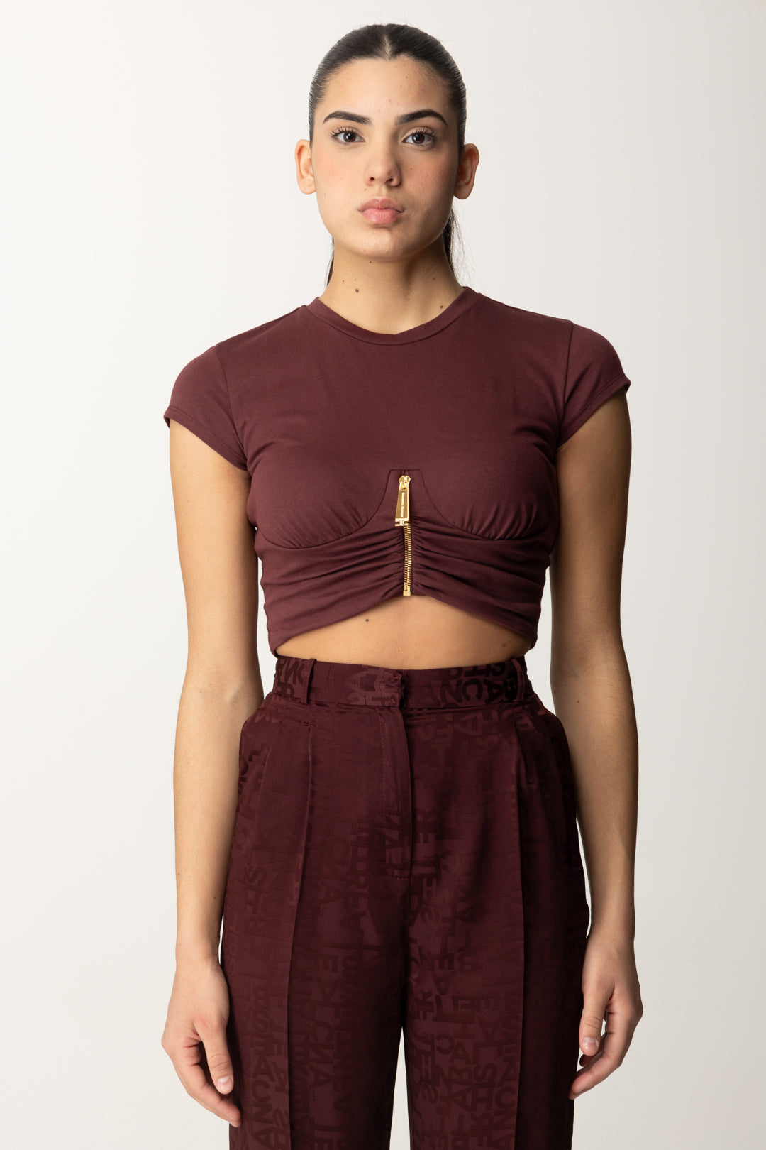 T-shirt Crop con Zip