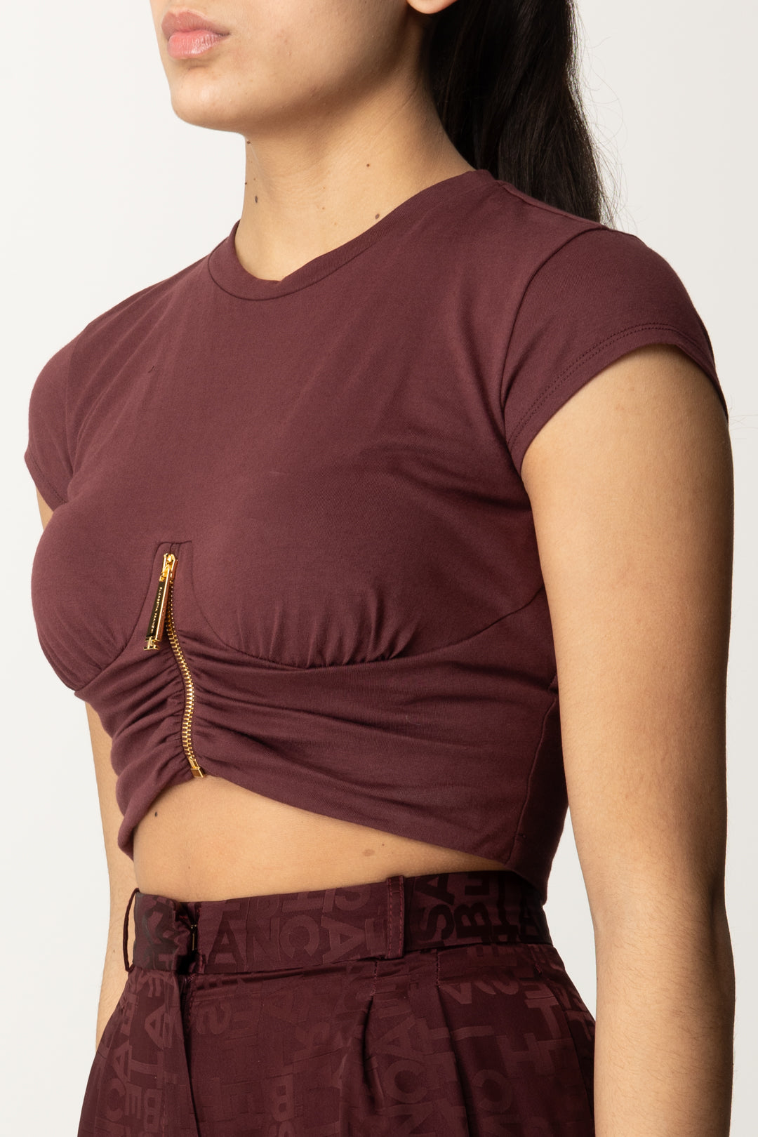 T-shirt Crop con Zip