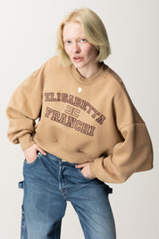 Cropped Sweatshirt with College Logo