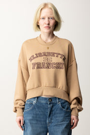 Cropped Sweatshirt with College Logo