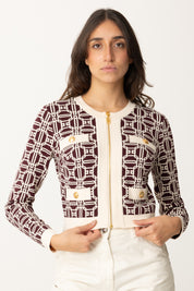 Cardigan Stampa Logo con Cerniera