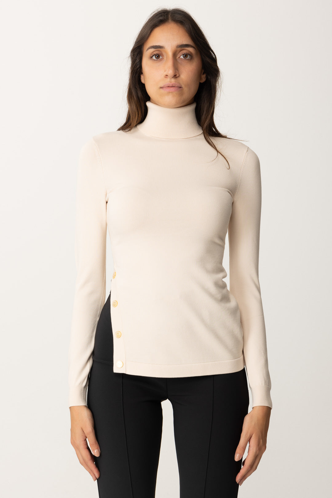 Turtleneck with Side Buttons