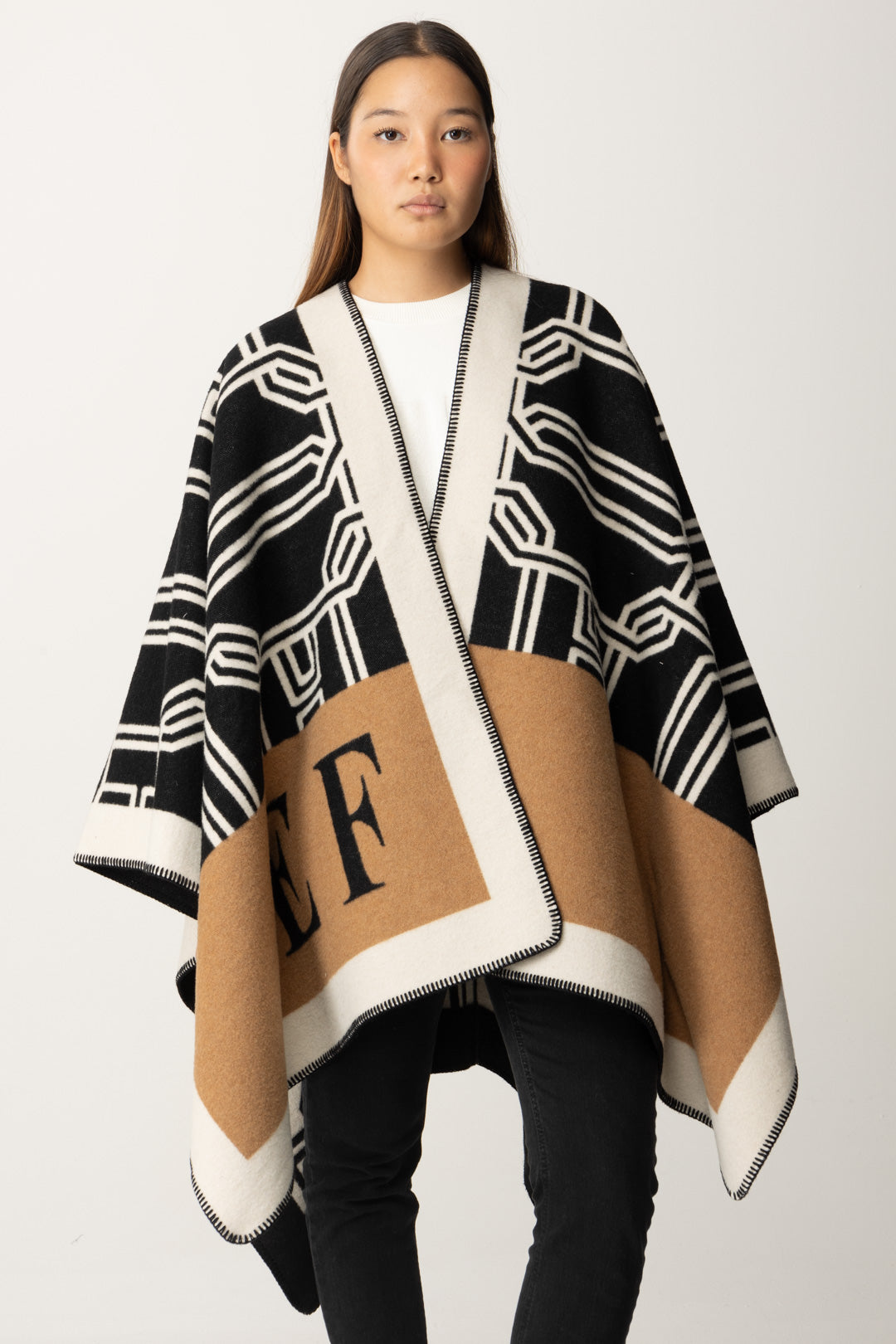 Wool Cape with Lettering