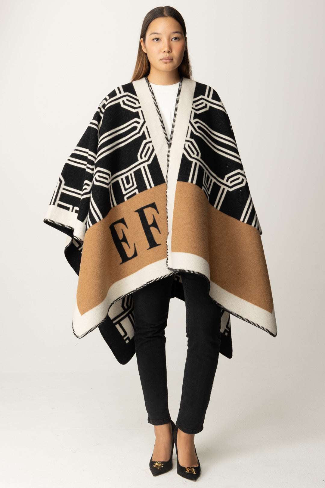 Wool Cape with Lettering